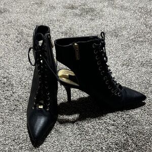 Dollhouse Black Strut Heels Size 7